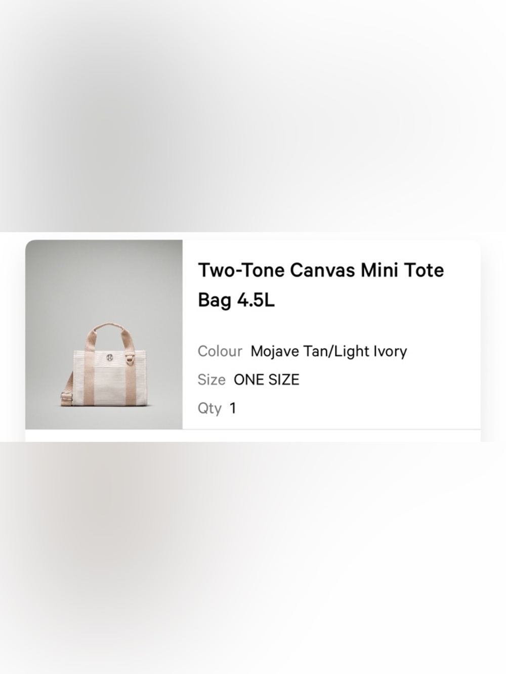 lululemon athletica Two-Tone Mini Tote in Mojave Tan and Light Ivory